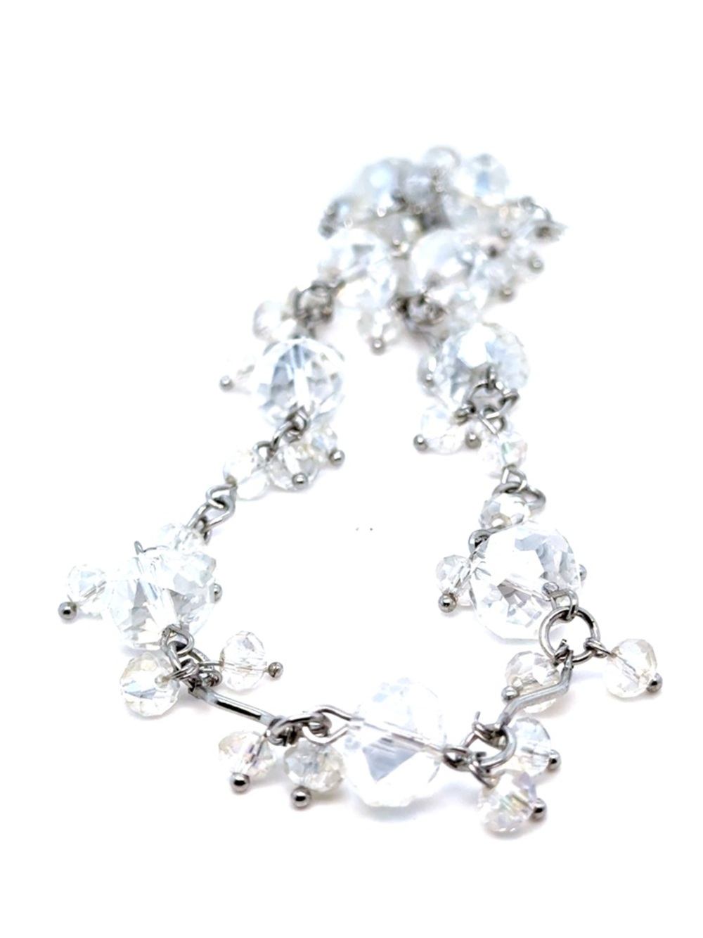 Crystal Cluster Silver-Tone Necklace (n1)